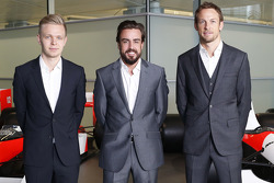 Kevin Magnussen, Fernando Alonso and Jenson Button, McLaren Honda