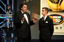 NASCAR K&N Pro Series East champion Ben Rhodes and NASCAR president Mike Helton