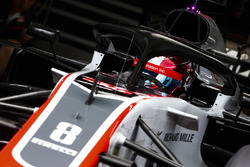 Romain Grosjean, Haas F1 Team VF-18, in the garage
