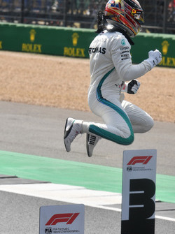 Pole sitter Lewis Hamilton, Mercedes-AMG F1 celebrates in parc ferme