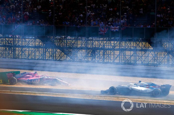Sergio Perez, Force India VJM11, accidente Lance Stroll, Williams FW41