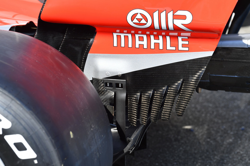 Detalle del alerón trasero del Ferrari SF71H