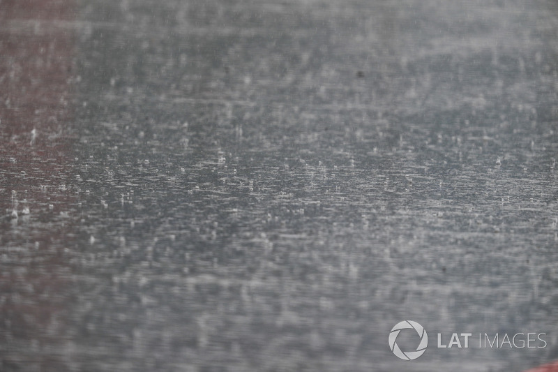Rain pours on to the circuit