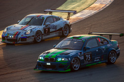 #7 Lechner Racing Middle East Porsche 991 Cup: Fahad Algosaibi, Clemens Schmid, Klaus Bachler, Jaap van Lagen, #75 Hofor-Kuepperracing BMW E46 M3 Coupe: Bernd Küpper, Martin Kroll, Chantal Kroll, Sarah Toniutti, Hal Prewitt