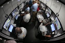 Monitors convey information dari pit road to NASCAR officials