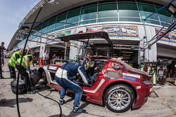 Pit stop for #30 Ram Racing Mercedes SLS AMG GT3: Cheerag Arya, Thomas Jäger, Tom Onslow-Cole, Adam Christodoulou