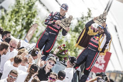 Car category podium: winners Nasser Al-Attiyah, Mathieu Baumel