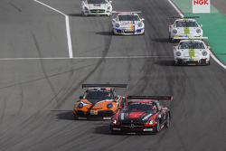 #99 Attempto Racing Porsche 997 GT3 R: Arkin Aka, Andreas Liehm, Bernd Kleinbach, Philipp Wlazik, Bill Barazetti and #5 Car Collection Motorsport Mercedes SLS AMG GT3: Peter Schmidt, Heinz Schmersal, Johannes Siegler, Patrik Kaiser, Ingo Vogler