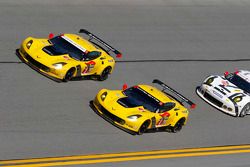 #4 Corvette Racing Chevrolet Corvette C7.R: Oliver Gavin, Tommy Milner, Simon Pagenaud, #3 Corvette Racing Chevrolet Corvette C7.R: Jan Magnussen, Antonio Garcia, Ryan Briscoe