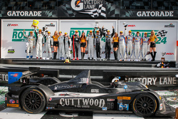 PC podium: #52 PR1 Mathiasen Motorsports Oreca FLM09: Mike Guasch, Andrew Novich, Andrew Palmer, Tom Kimber-Smith and #16 BAR1 Motorsports Oreca FLM09: Johnny Mowlem, Tom Papadopoulos, Tomy Drissi, Brian Alder, Martin Plowman and #54 CORE autosport Oreca