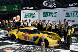 GTLM podium: winners Jan Magnussen, Antonio Garcia, Ryan Briscoe