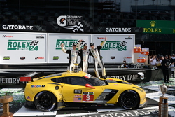 GTLM podium: winners Jan Magnussen, Antonio Garcia, Ryan Briscoe
