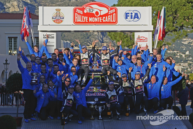 Winners Sébastien Ogier and Julien Ingrassia, Volkswagen Polo WRC, Volkswagen Motorsport