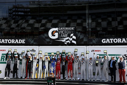 Class winners: P class Scott Dixon, Kyle Larson, Jamie McMurray, Tony Kanaan, PC class Mike Guasch, Andrew Novich, Andrew Palmer, Tom Kimber-Smith, GTLM class Jan Magnussen, Antonio Garcia, Ryan Briscoe, GTD class Al Carter, Ben Keating, Dominik Farnbache