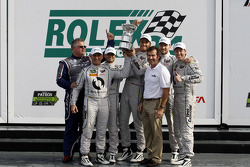 GTD podium: winners Al Carter, Ben Keating, Dominik Farnbacher, Kuno Wittmer, Cameron Lawrence