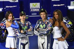 Valentino Rossi and Jorge Lorenzo, Yamaha Factory Racing with lovely Yamaha girls