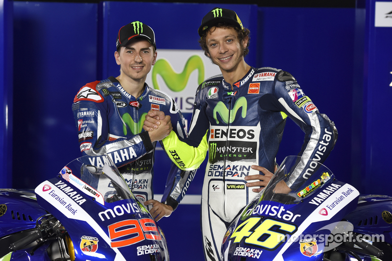 Valentino Rossi y Jorge Lorenzo, del Yamaha Factory Racing