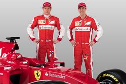 Kimi Raikkonen, Sebastian Vettel with the Ferrari SF15-T