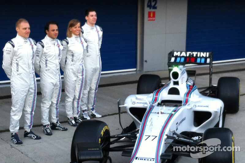 Valtteri Bottas, Felipe Massa, Susie Wolff, Alex Lynn bersama Williams FW37