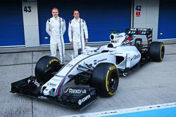 (L to R): Valtteri Bottas, Williams and team mate Felipe Massa, Williams unveil the Williams FW37