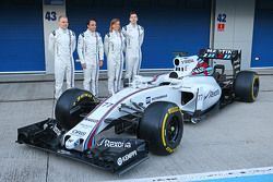 Williams FW37 é revelado: Valtteri Bottas, Williams; Felipe Massa, Williams; Susie Wolff, Williams p