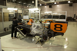 Various 8Star Motorsports cars in the team's workshops