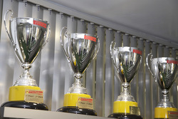 Various 8Star Motorsports trophies in the team's workshops
