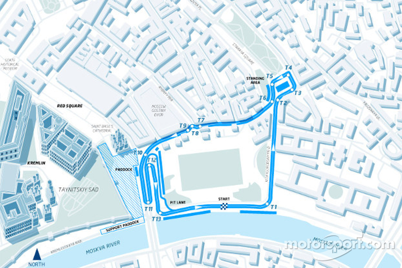 Track map of the Formula E Moscow race