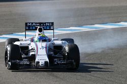 Felipe Massa, Williams FW37 trava as rodas na frenagem