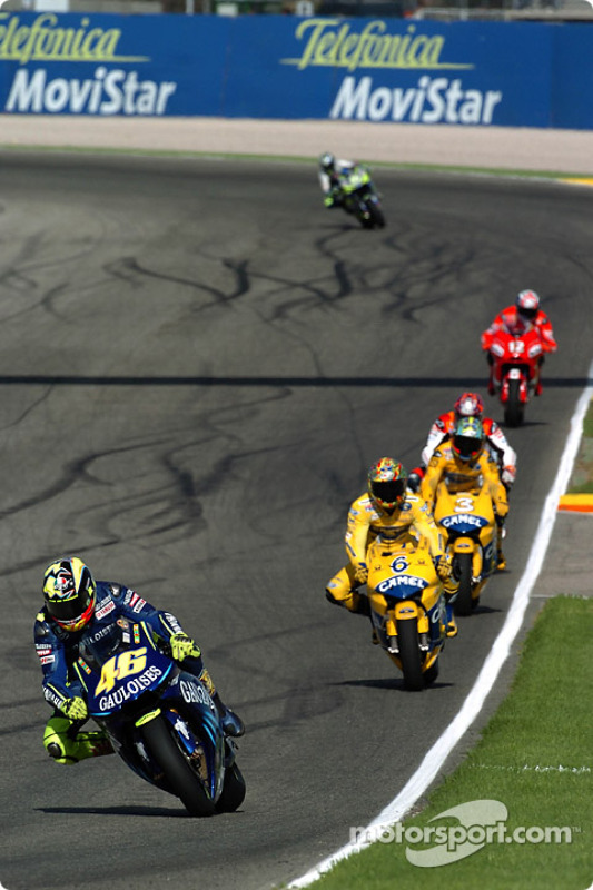 Valentino Rossi leads the field