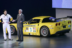 General Motors Vice Chairman Bob Lutz and Ron Fellows introduce the new Chevrolet Corvette C6-R race car