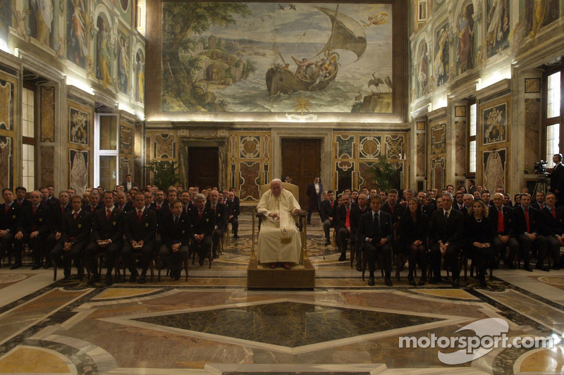 John Paul II The Pope with the Ferrari delegation