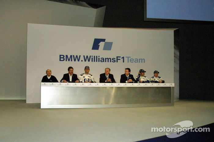 Frank Williams, Dr Mario Theissen, Mark Webber, Patrick Head, Sam Michael, Antonio Pizzonia and Nick