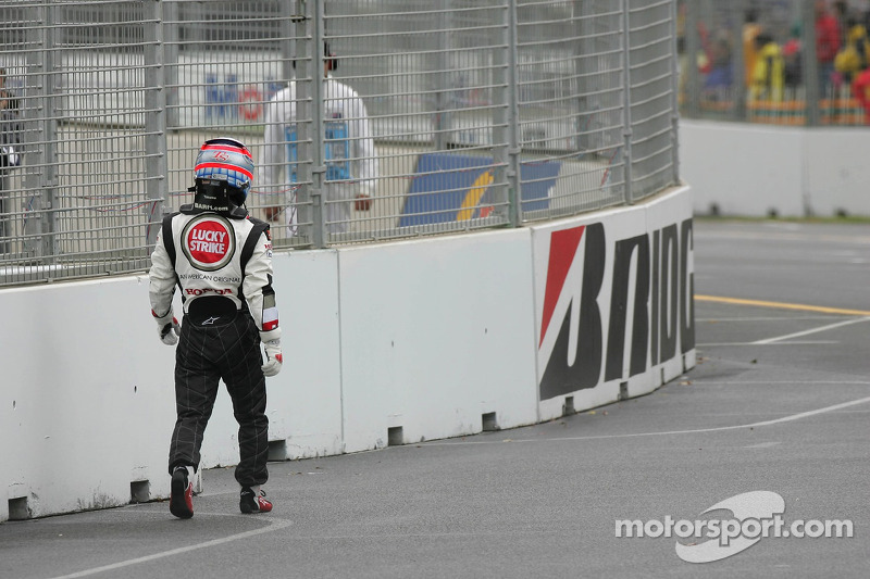 Takuma Sato stopped, track