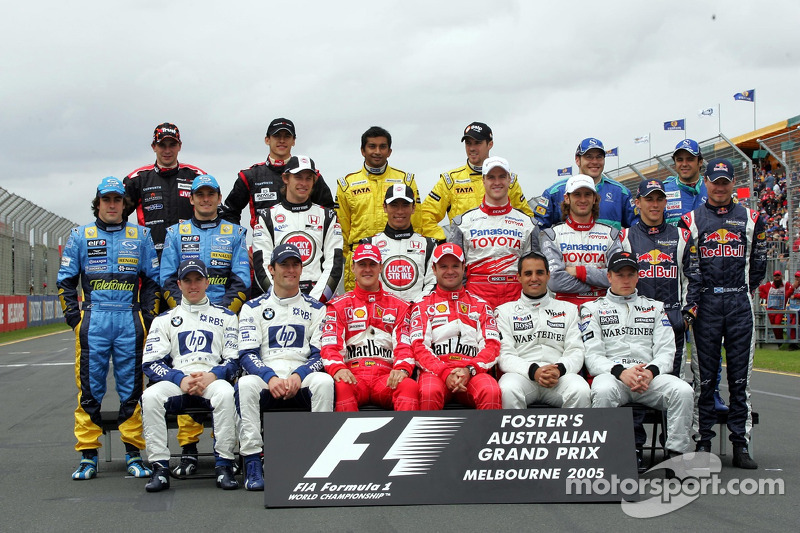 Foto de grupo de pilotos Campeonato de Fórmula 1 de 2005