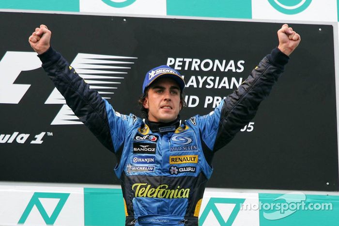 Su décimo podio en Fórmula 1 (GP de Malasia 2005)