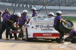 IROC crews work on Kurt Busch's car