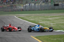 Fernando Alonso and Michael Schumacher battle