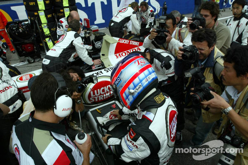 Takuma Sato on the starting grid