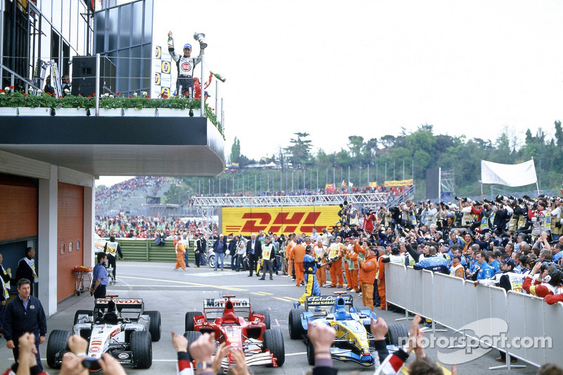 Célébrations après la course