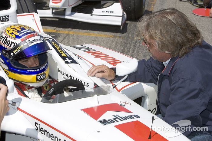 Nico Rosberg y Keke Rosberg en Barcelona 2005 en la GP2