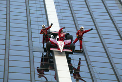 Stunt with an IRL car on a building at Indianapolis