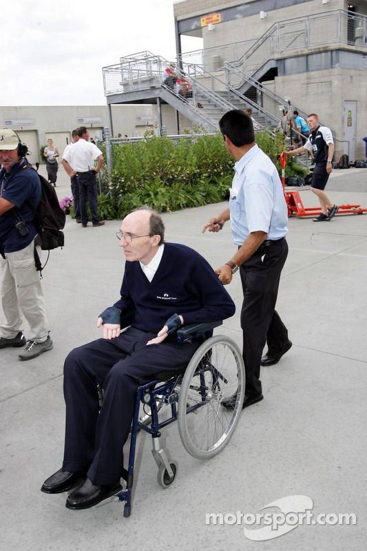 Frank Williams leaves the track