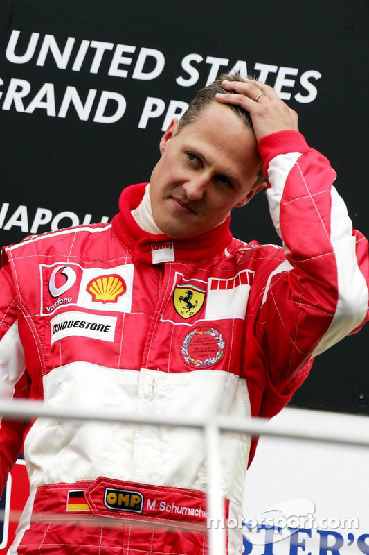 Podium: race winner Michael Schumacher