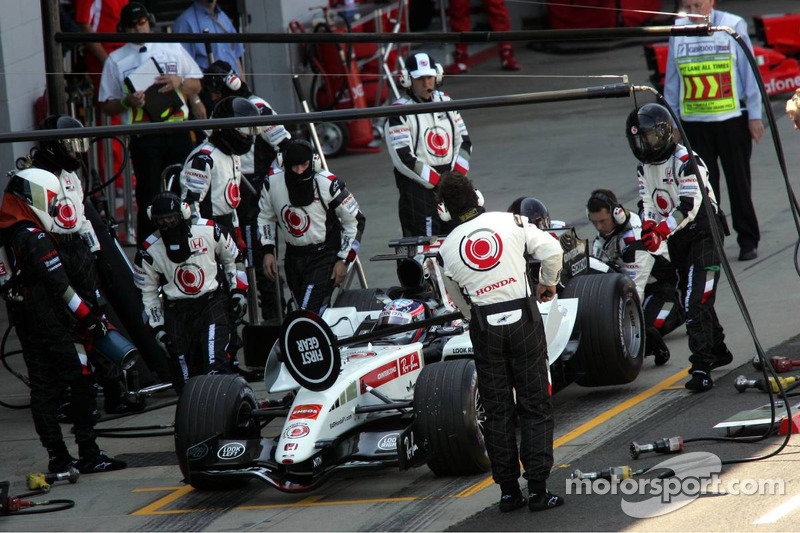 Takuma Sato in the pit