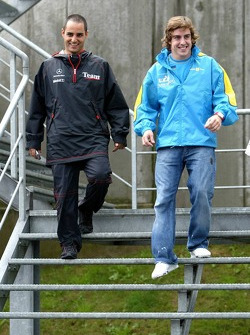 Juan Pablo Montoya and Fernando Alonso