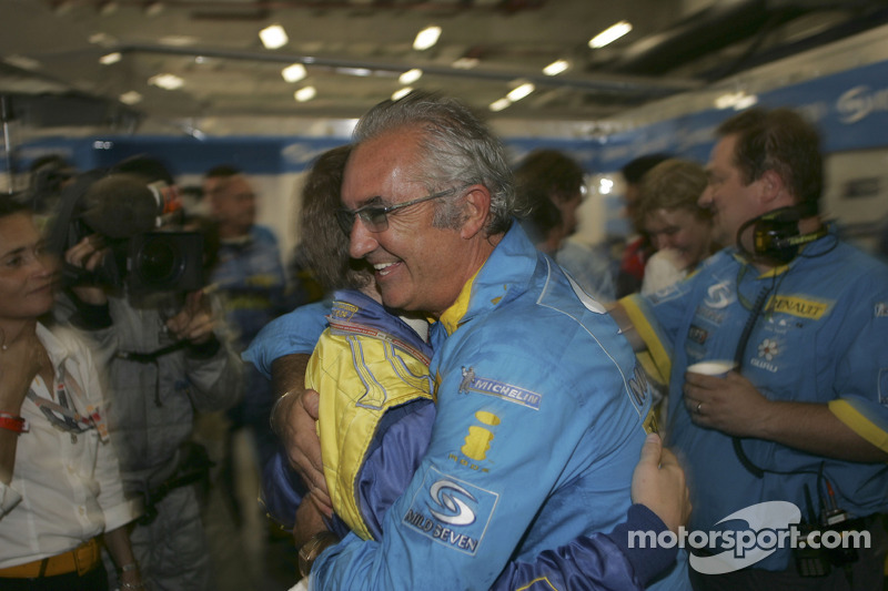 Flavio Briatore celebrates world championship