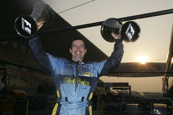 Renault F1 team member celebrates world championship