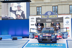 Terceiro lugar Andreas Mikkelsen e Ola Floene, Volkswagen Polo WRC, Volkswagen Motorsport