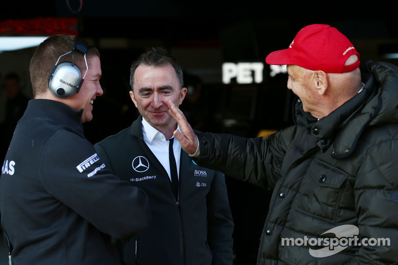 Paddy Lowe, Mercedes AMG F1, Teamchef, und Niki Lauda, Aufsichtsratsvorsitzender Mercedes AMG F1